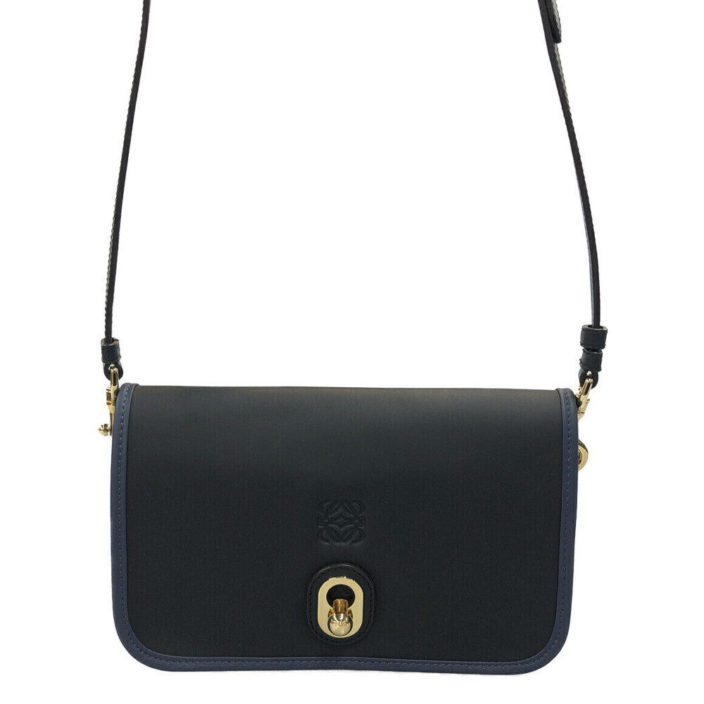 Loewe Ines shoulder bag leather black blue
